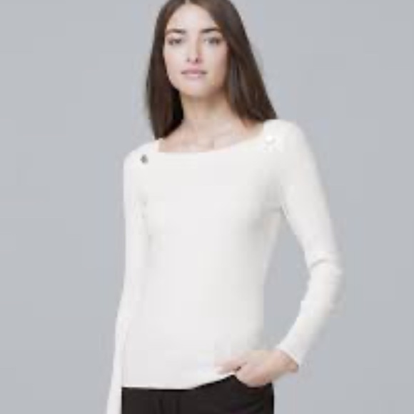WHITE HOUSE BLACK MARKET Button-Detail Sweater NWOT - Picture 1 of 9